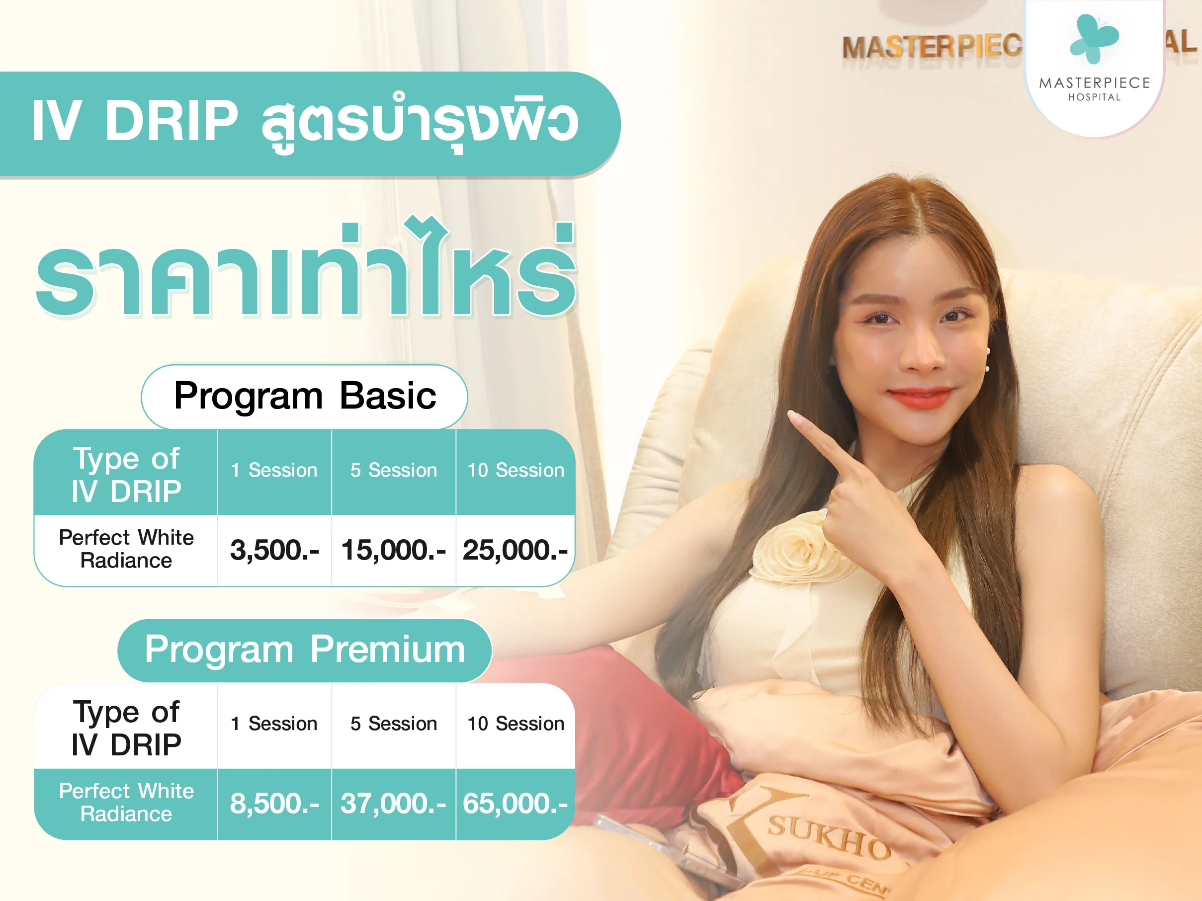 IV DRIP สูตรบำรุงผิวที่มาสเตอร์พีชราคาเท่าไหร่