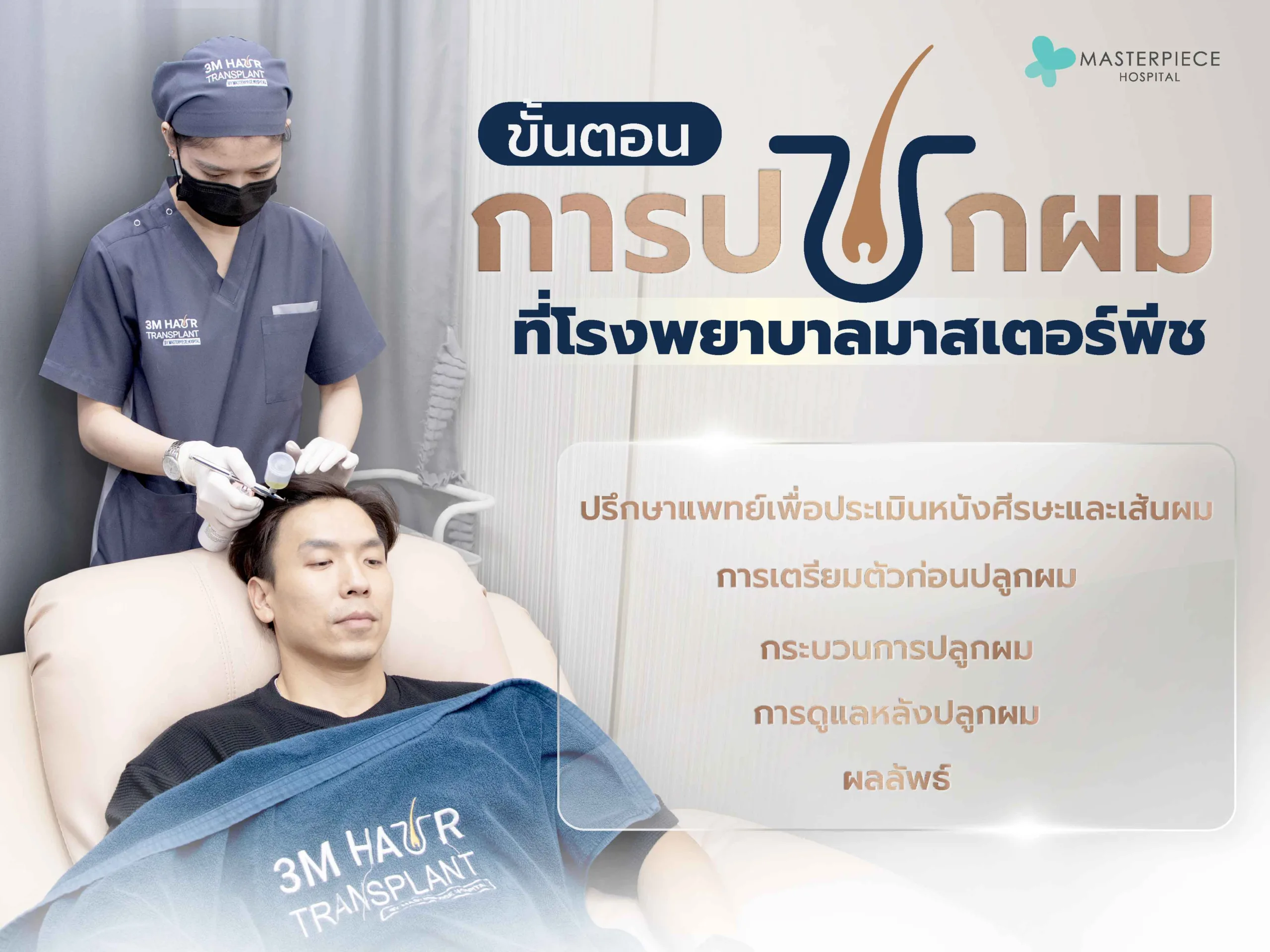 ขั้นตอนการปลูกผมที่โรงพยาบาลมาสเตอร์พีช